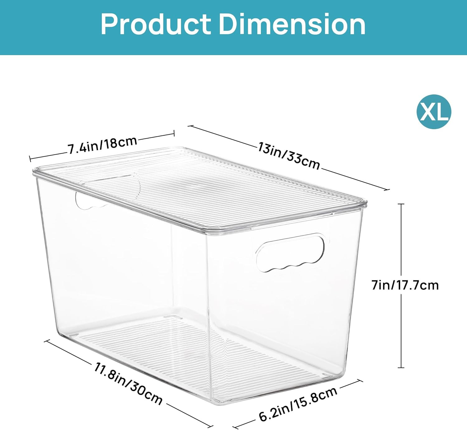 6 Pack Clear Stackable Storage Bins with Lids,Xlarge Plastic Containers with Han