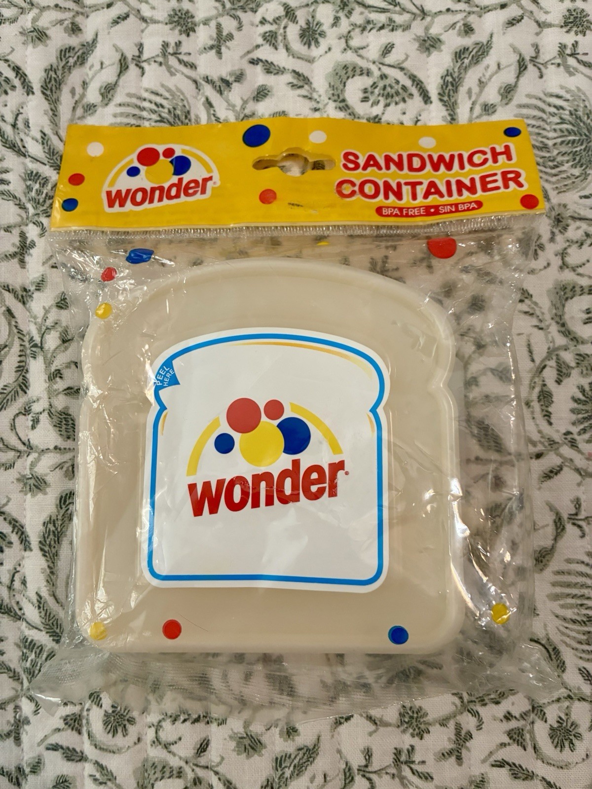 Vintage Wonder Bread Sandwich Container School Lunch Box Packer Vintage New