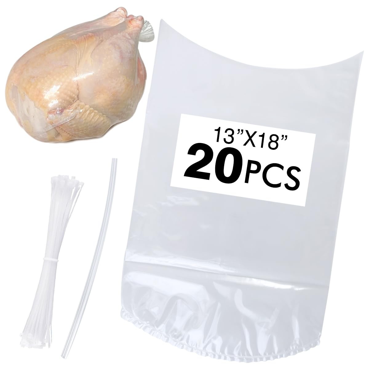 Poultry Shrink Bags, Chicken Bag, 20Pack 13×18 Inches Clear Poultry Heat Shri…