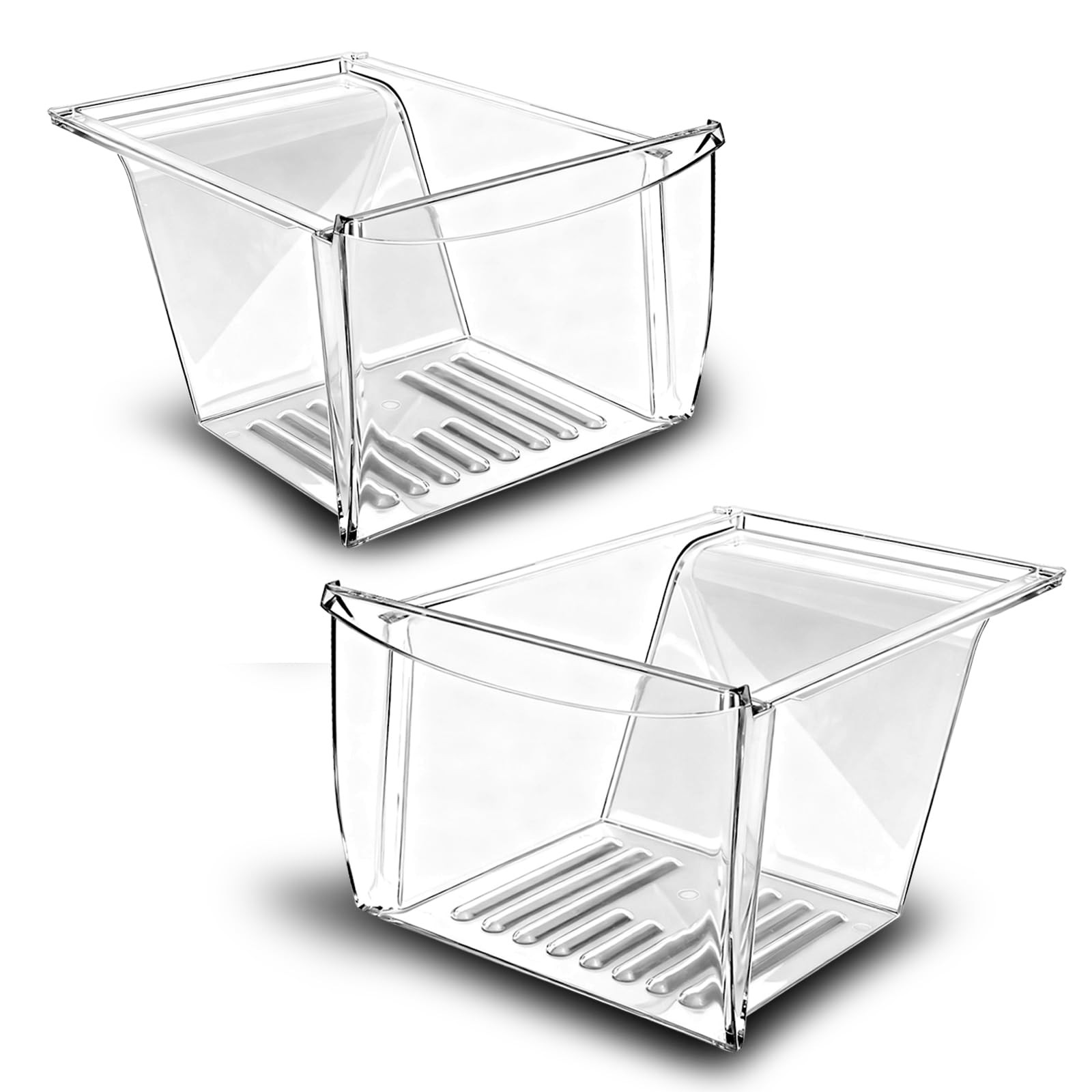 [2 PACK] Refrigerator Crisper Drawer 240337103 Replacement, Shatterproof Clea…