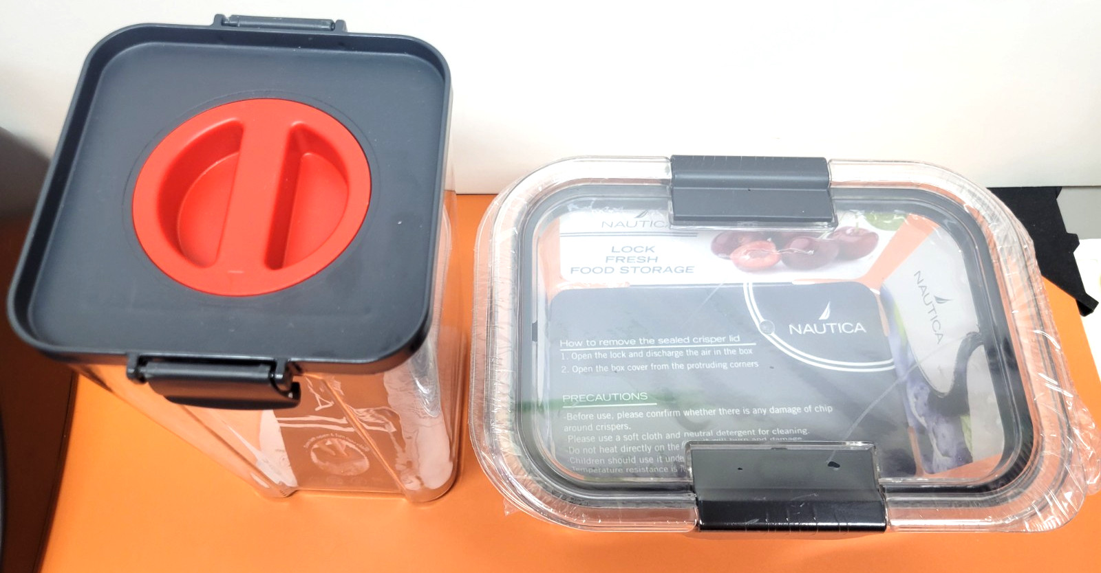 2 PIECE NAUTICA NON-TOXIC AIR-TIGHT FOOD STORAGE CONTAINERS NEW