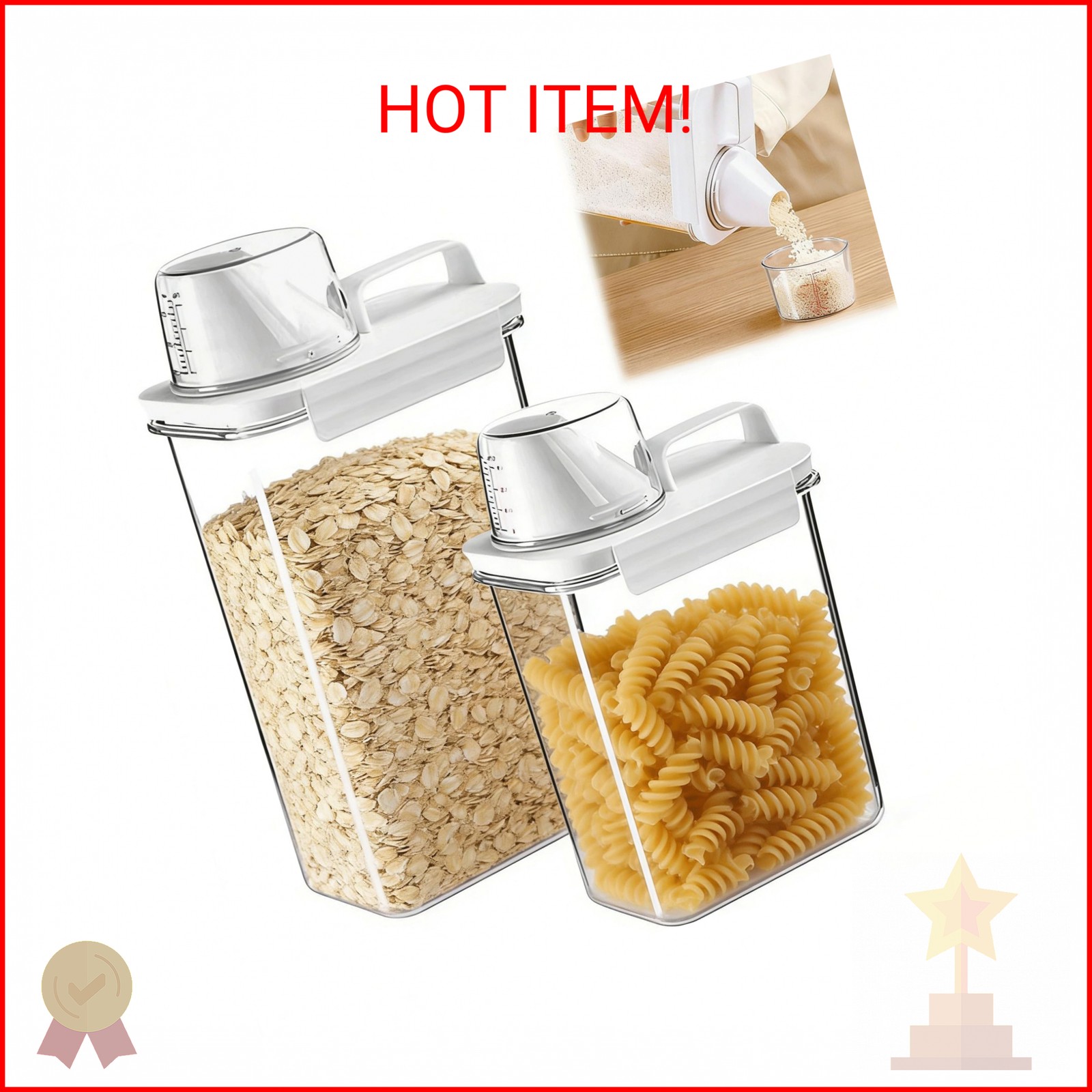 SZRUNZHU Cereal Container and Rice Storage Dispenser-Airtight Food Storage Organ