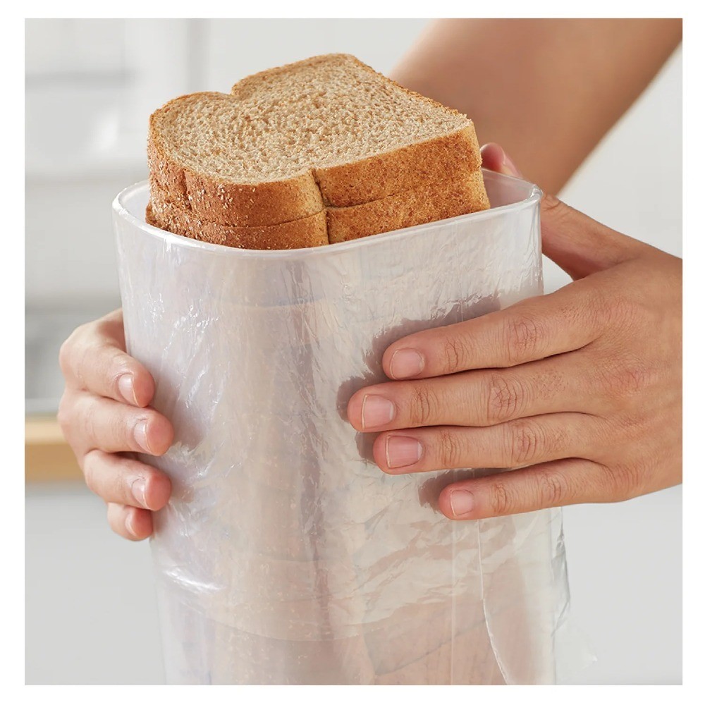Clear Bread Storage Container with Gray Lid 5.25 x 5.25 x 13.62 Inches Kitchen