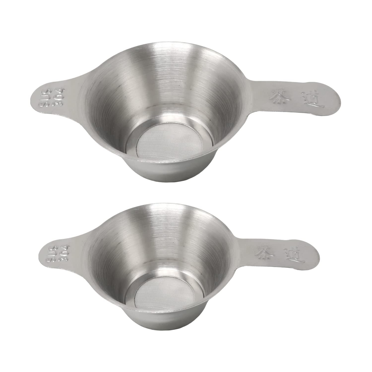 Honbay 2PCS Different Size 304 Stainless Steel Mini Strainer Fine M, Silver