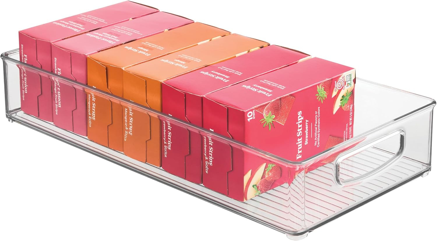 Stackable Clear Plastic Extra Long Pantry Organizers and Cabinet Storage Bins fo