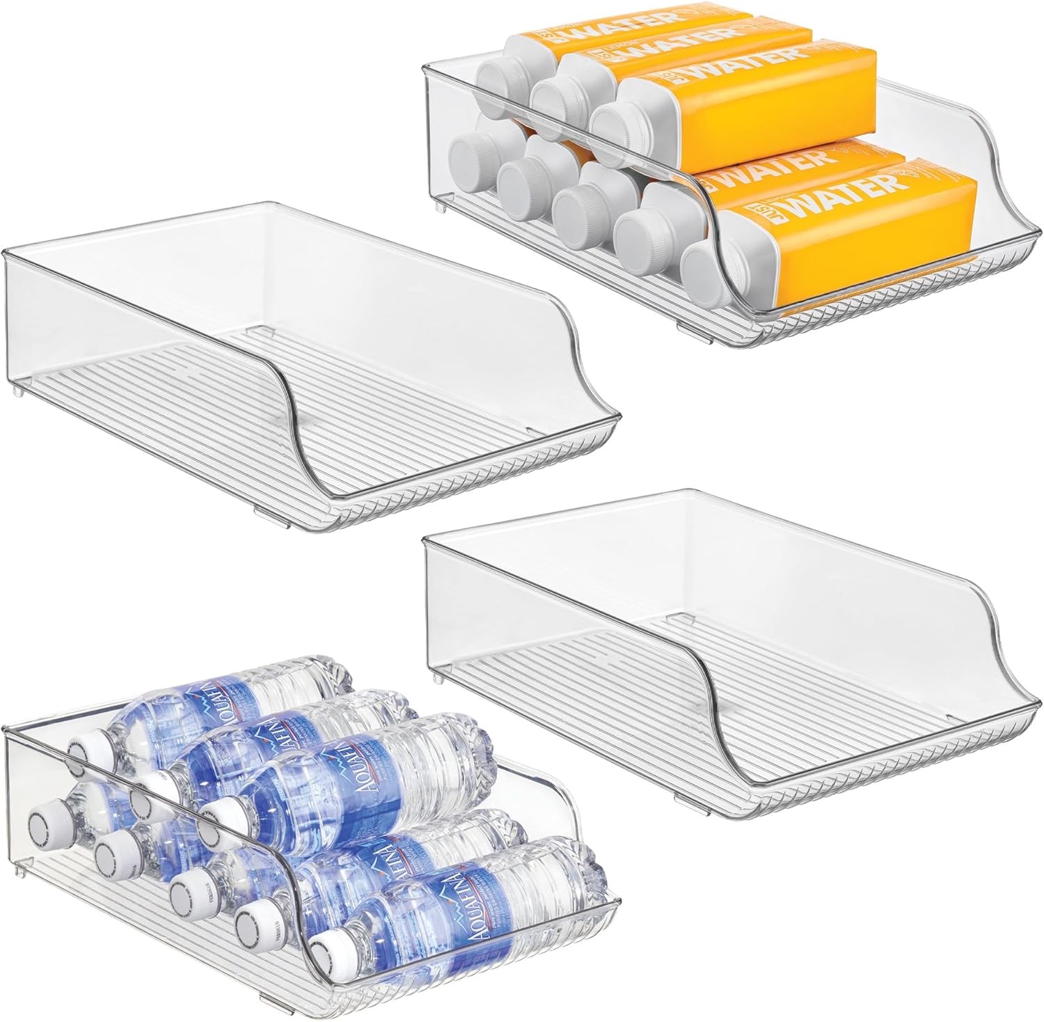 Water Bottle Organizer for Fridge or Pantry – Clear – Made in USA