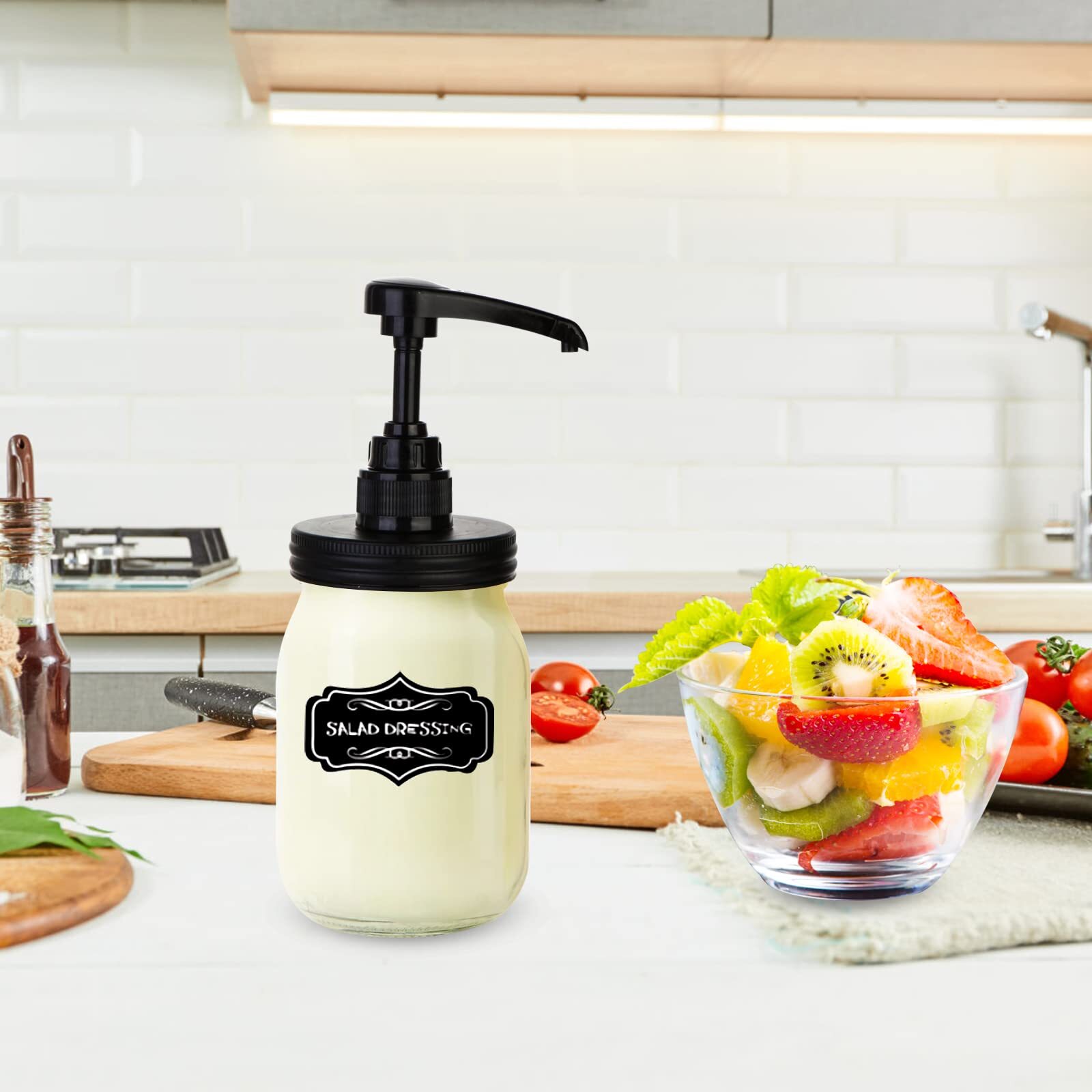 Mason Jar Syrup Dispenser Pump Lids for Regular Mouth Jar Coffee Syrup Dispenser