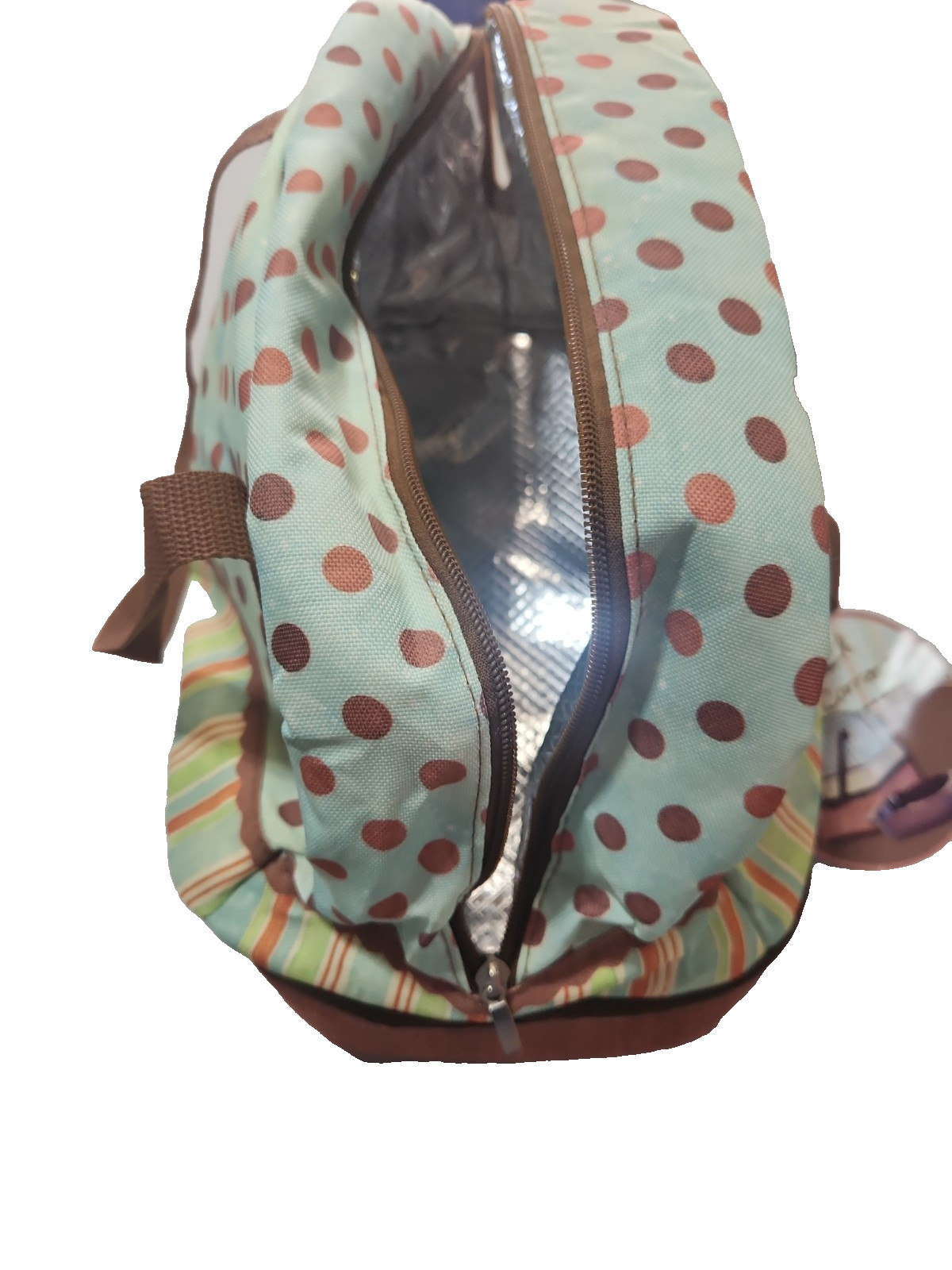 New Potluck Carrier Bag Insulated Thermal Tote Polka Dot Multi-Tier No Dish