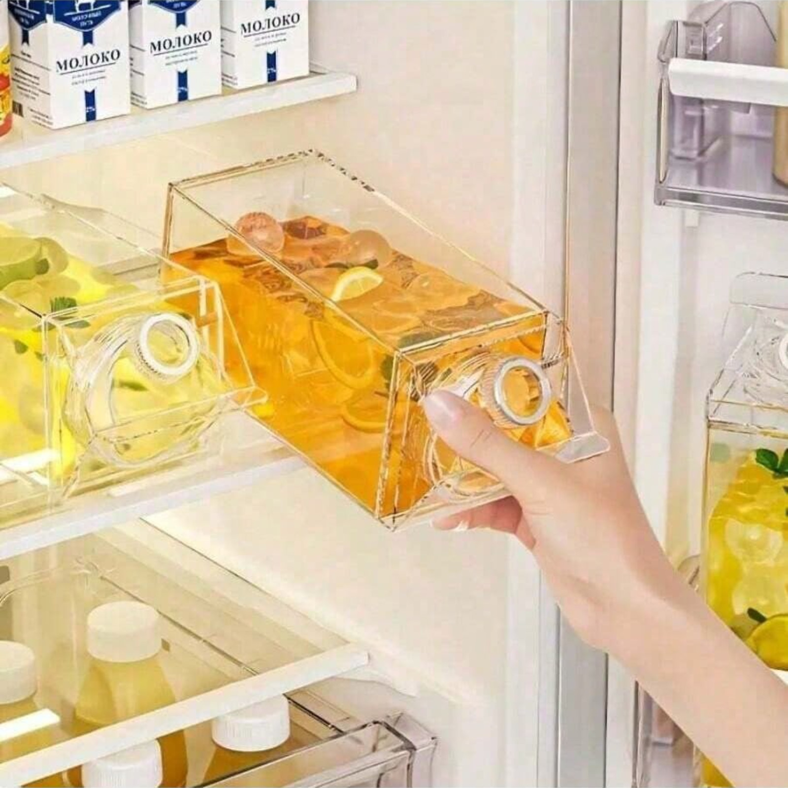 Milk Cup Food Dispenser Multi-Purpos Portable Large Square Sealed Storage Bottle