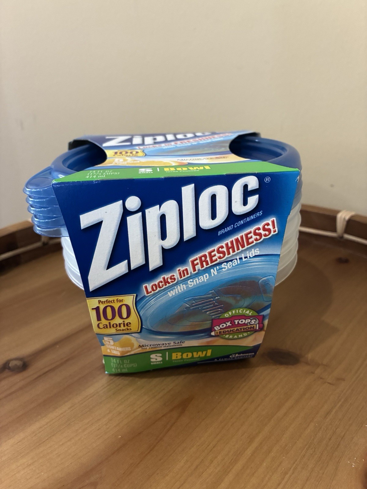 Ziploc Snap ‘n Seal Bowls Small Short Round 1¾ Cups 14oz 5-Pack Containers Lids
