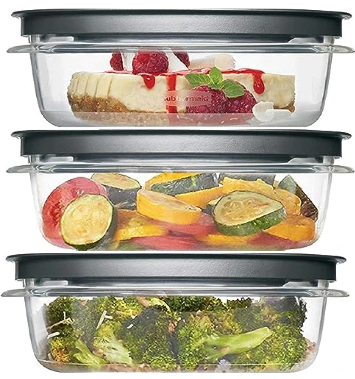 Rubber maid Premier, 3 Cup Premier Flex & Seal Food Storage Set, 3 Tritan Con…