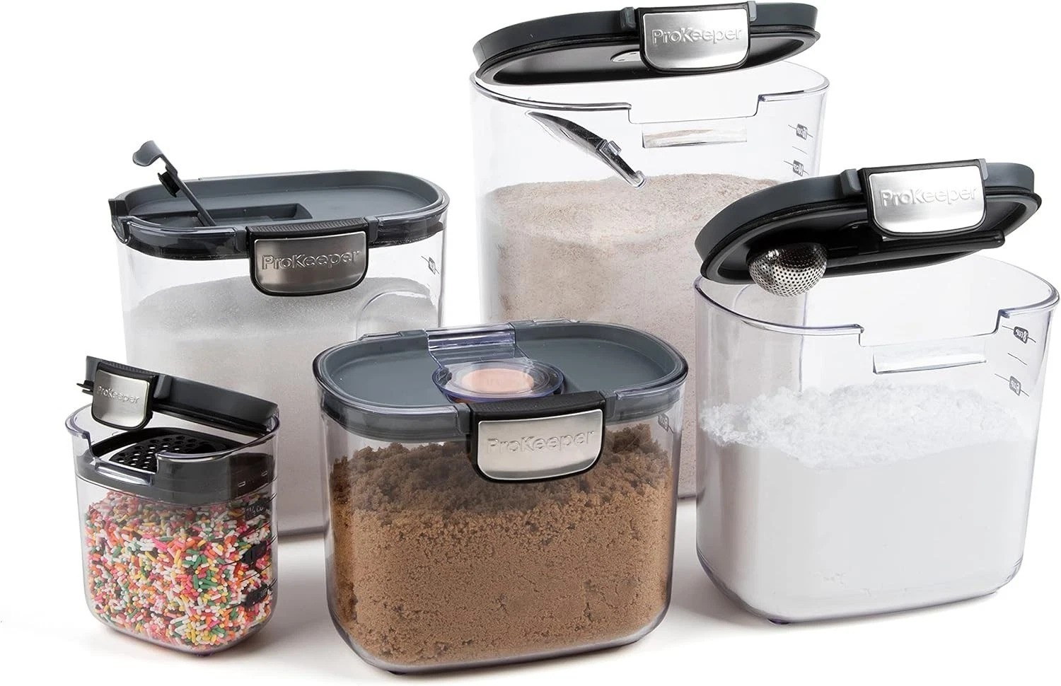 Transparent 9-Piece Kitchen Canister Set with Magnetic Accessories for Baking