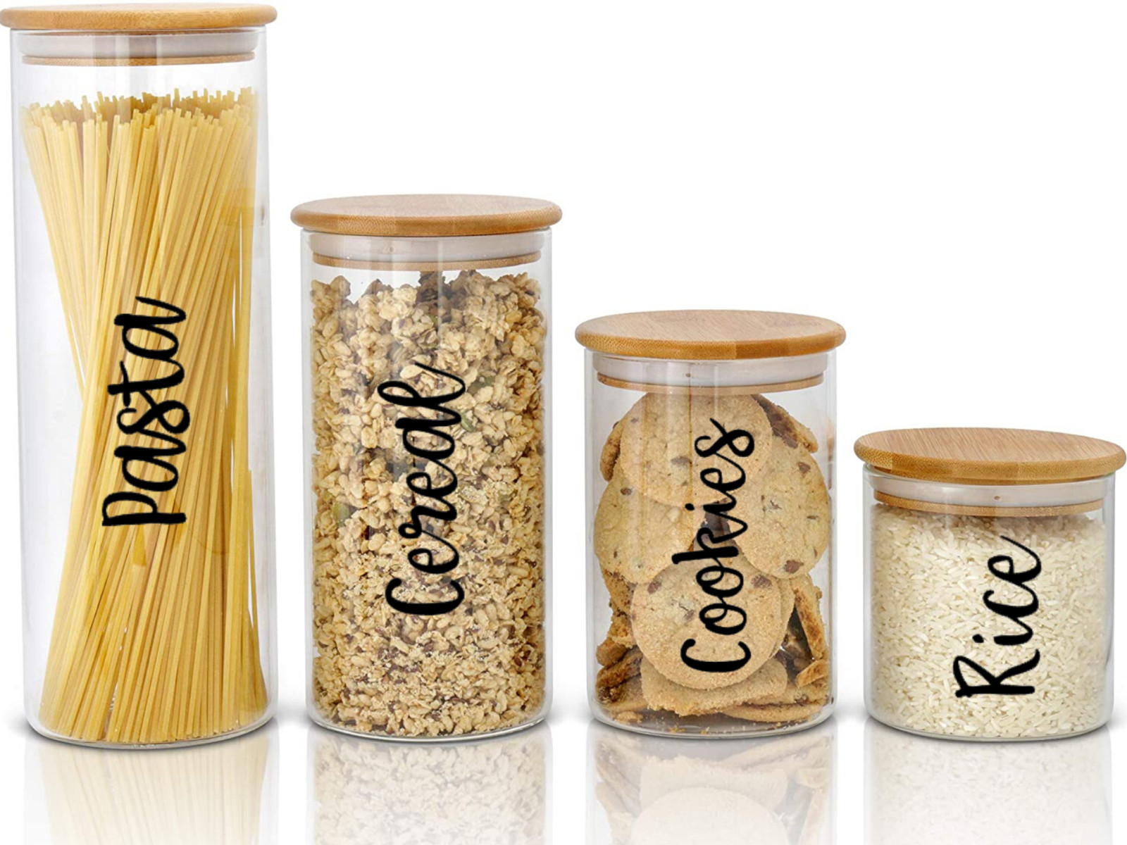 Food Storage Decals, set of 6 pantry labels, kitchen pantry organization