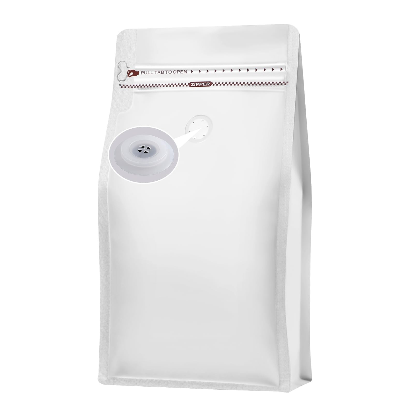 Coffee Bags with Valve(100pcs,16oz) White High Barrier Aluminumed Foil Flat B…