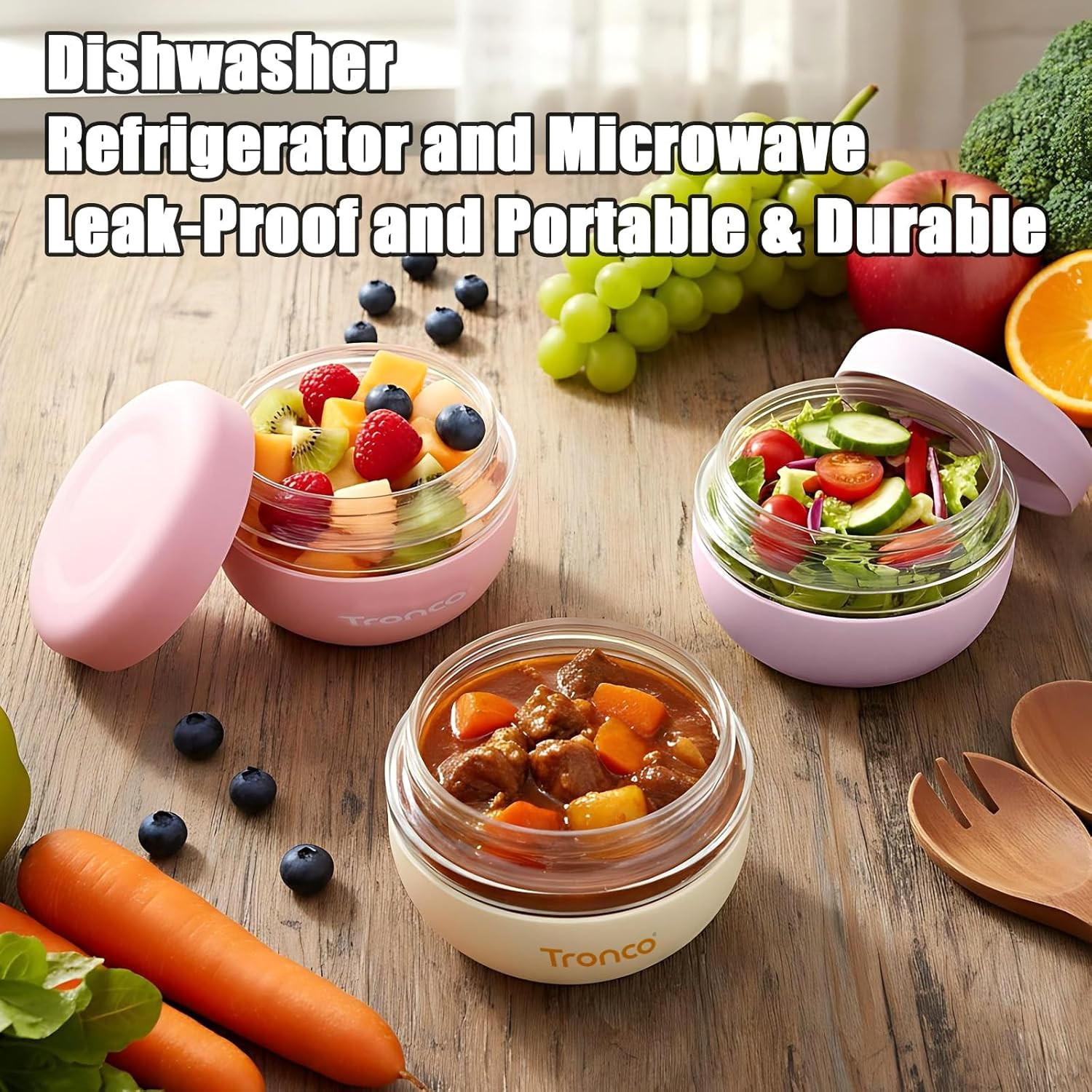 24 Oz Glass Food Storage Containers with Lids, Airtight, Leak & Spill Proof Glas