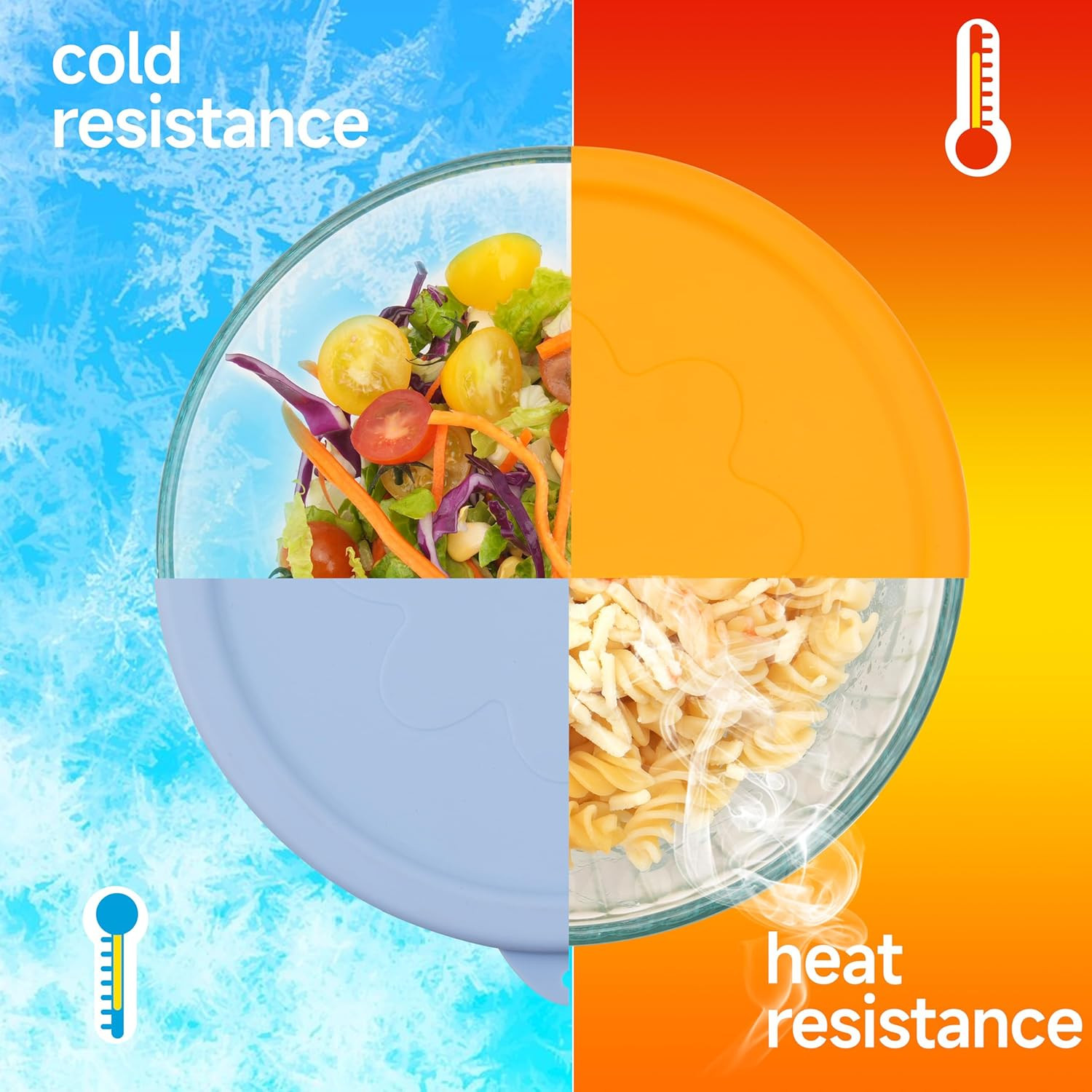 2 Pack Silicone Replacement Lids Only Fit for Pyrex 7401-S 3-Cup Sculpted Glass