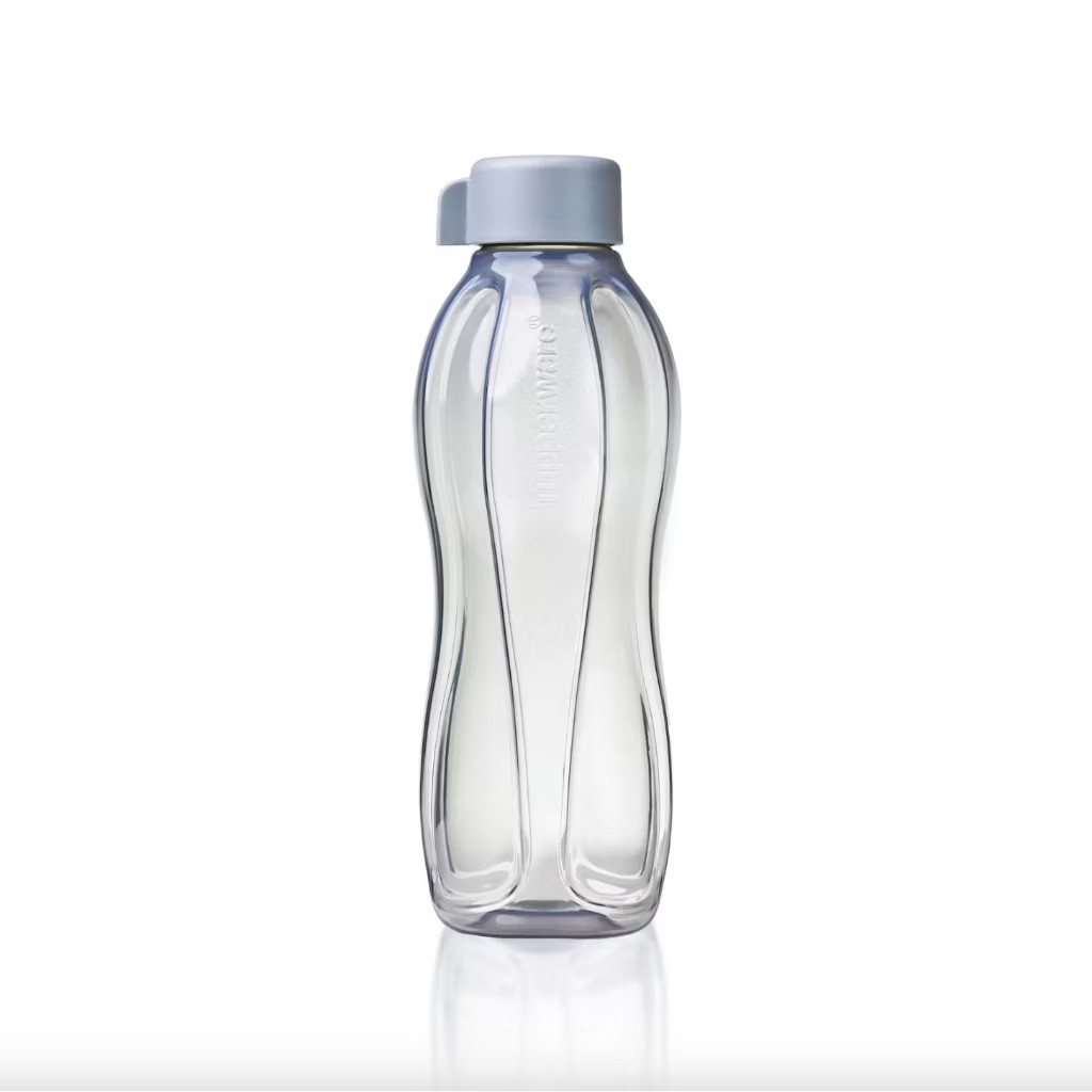 Tupperware Brand Water Bottle Flip H20 One The Go Easy Eco Gray 1Litter