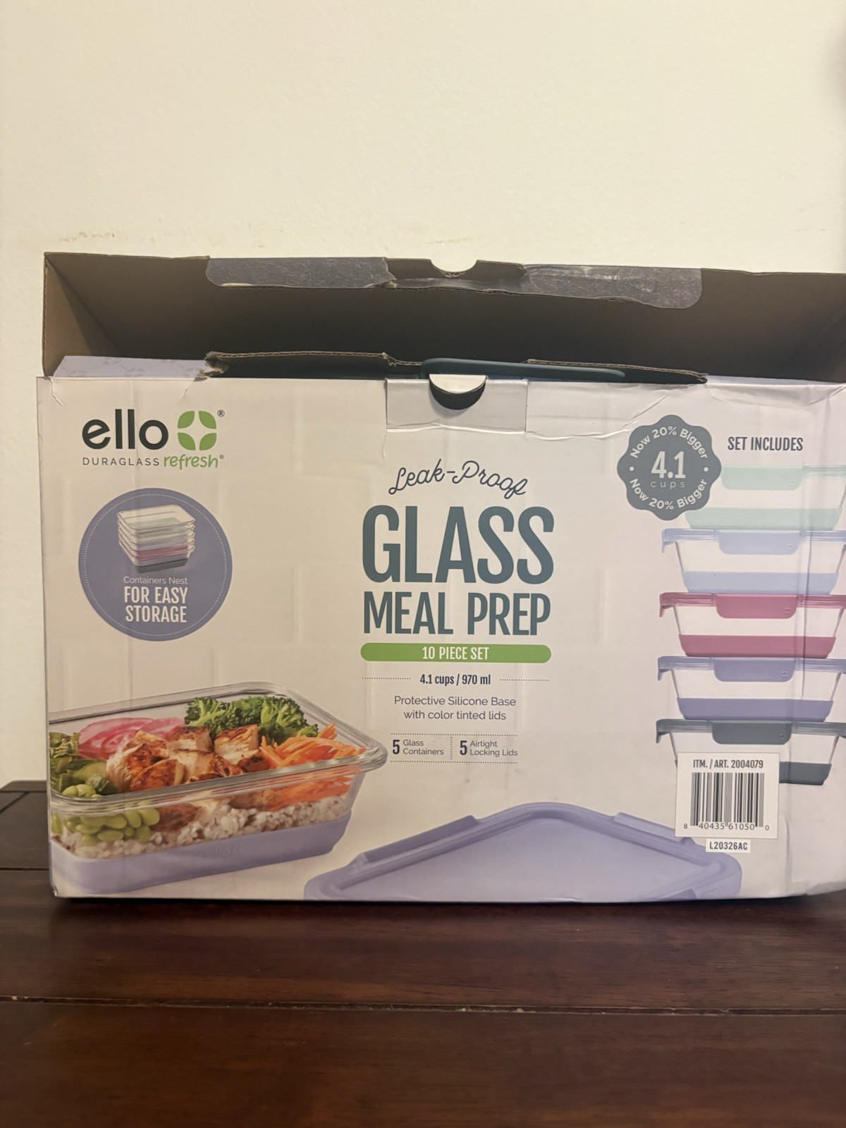 Ello Duraglass Refresh Leakproof Airtight Glass Meal Prep Set, 10 PC BRAND NEW