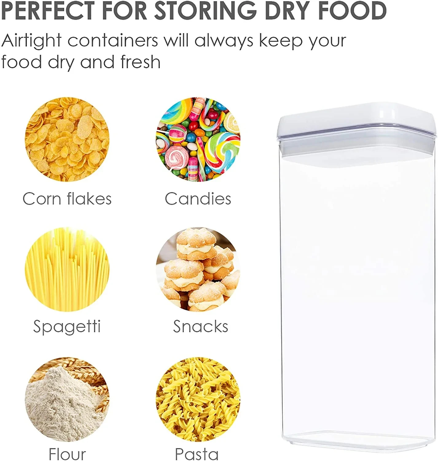 Airtight Food Storage Containers, Vtopmart 4 Pieces Large 3.2 Liters/108.2 fl oz