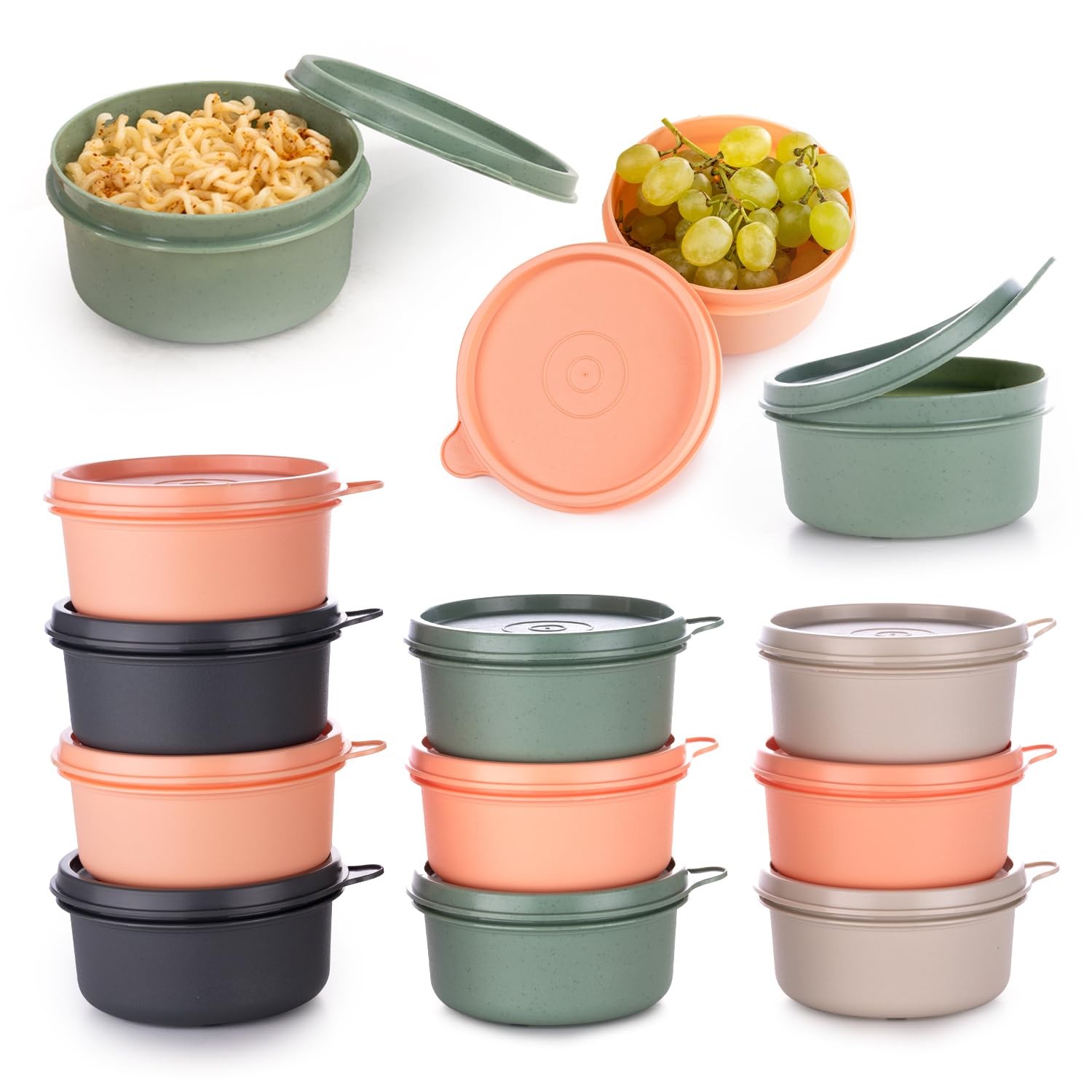9 Oz Small Round Food Storage Containers With Lids Set Of 10 Airtight Leakproof