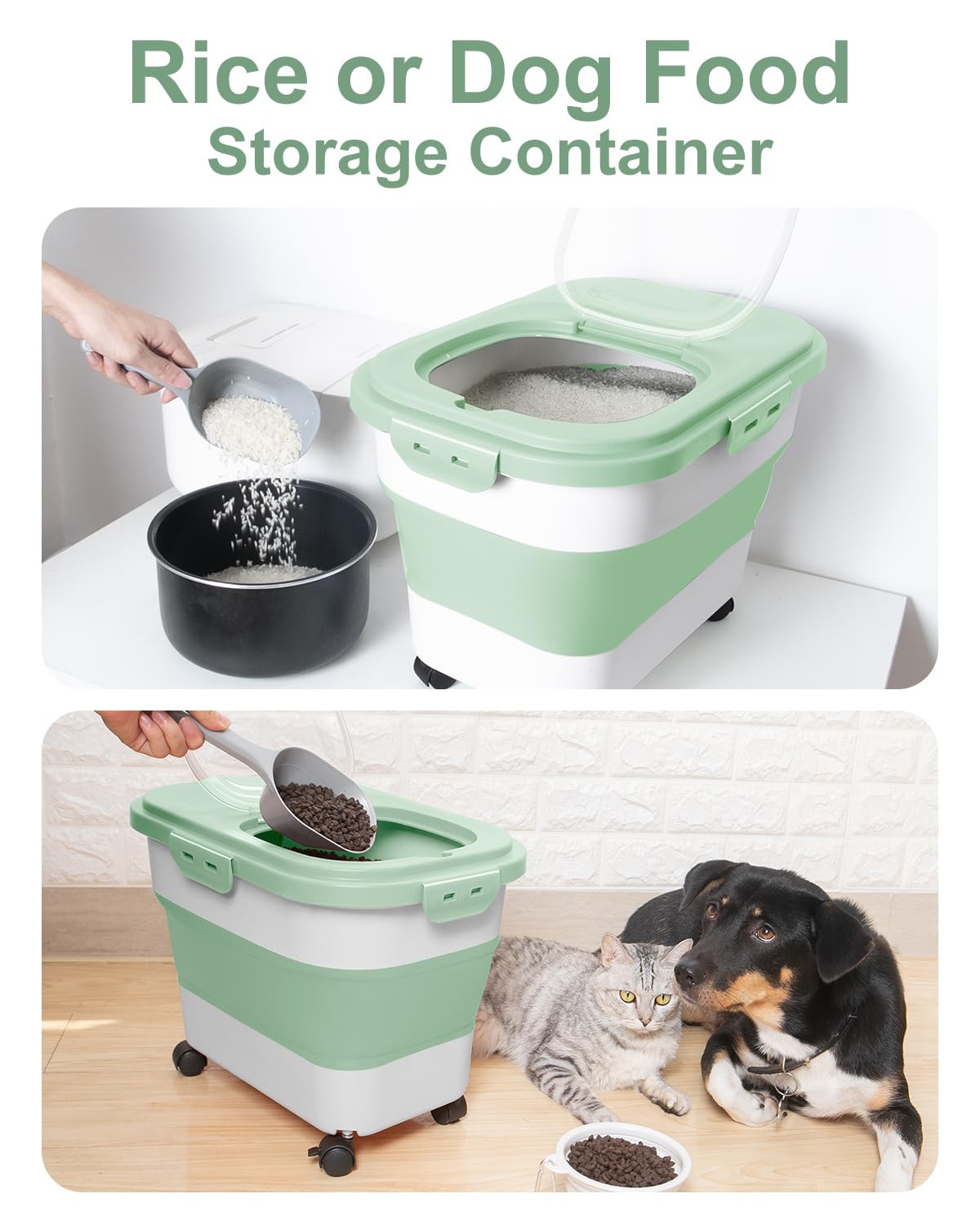 DDMOMMY 20-30 Lbs Rice Storage Large, Light Green/20-30LBS