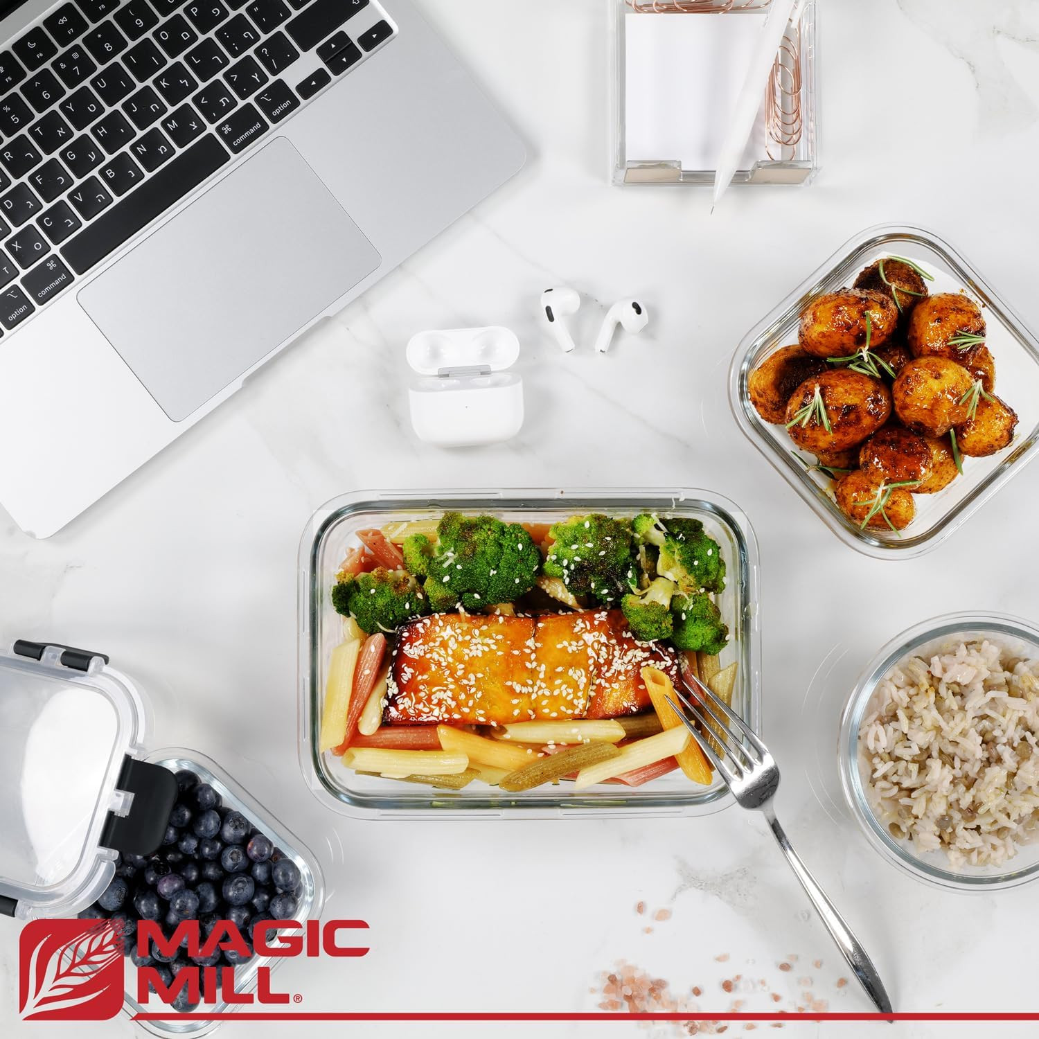 Magic Mill Premium Borosilicate Glass Food Storage Containers with Lids Set | 24