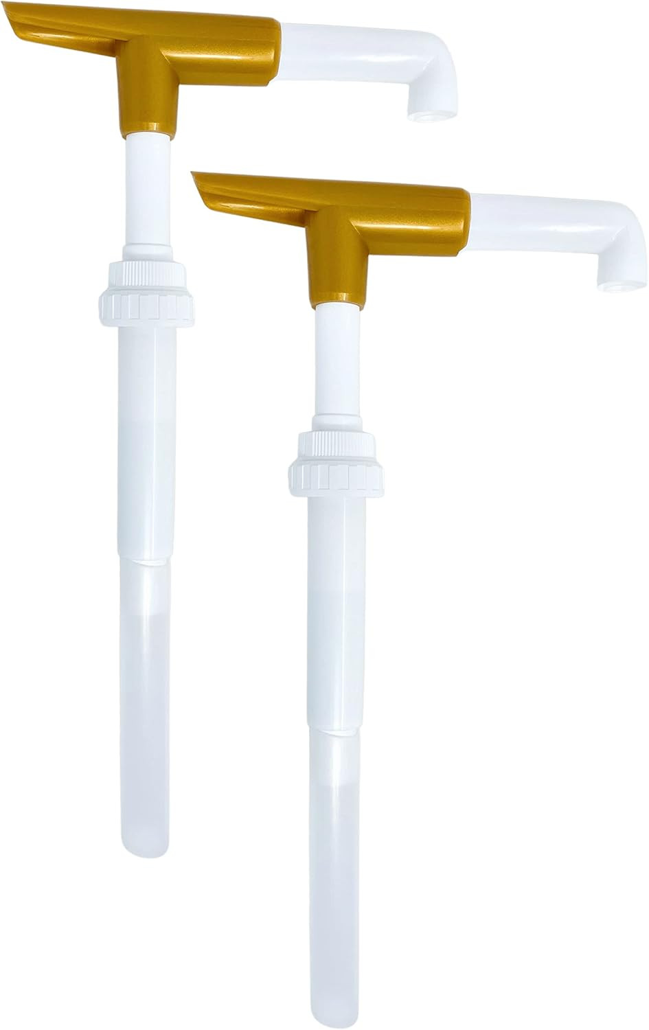 Sauce Pump Dispenser (Pack of 2), Fits 87.3 to 90.4 Ounce Bottles, Gold