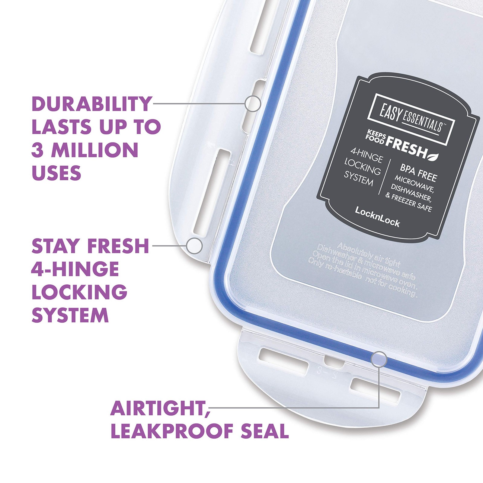 Lock & Lock Easy Essential Storage Set/Food Containers Airtight Bins/BPA-/Dis…