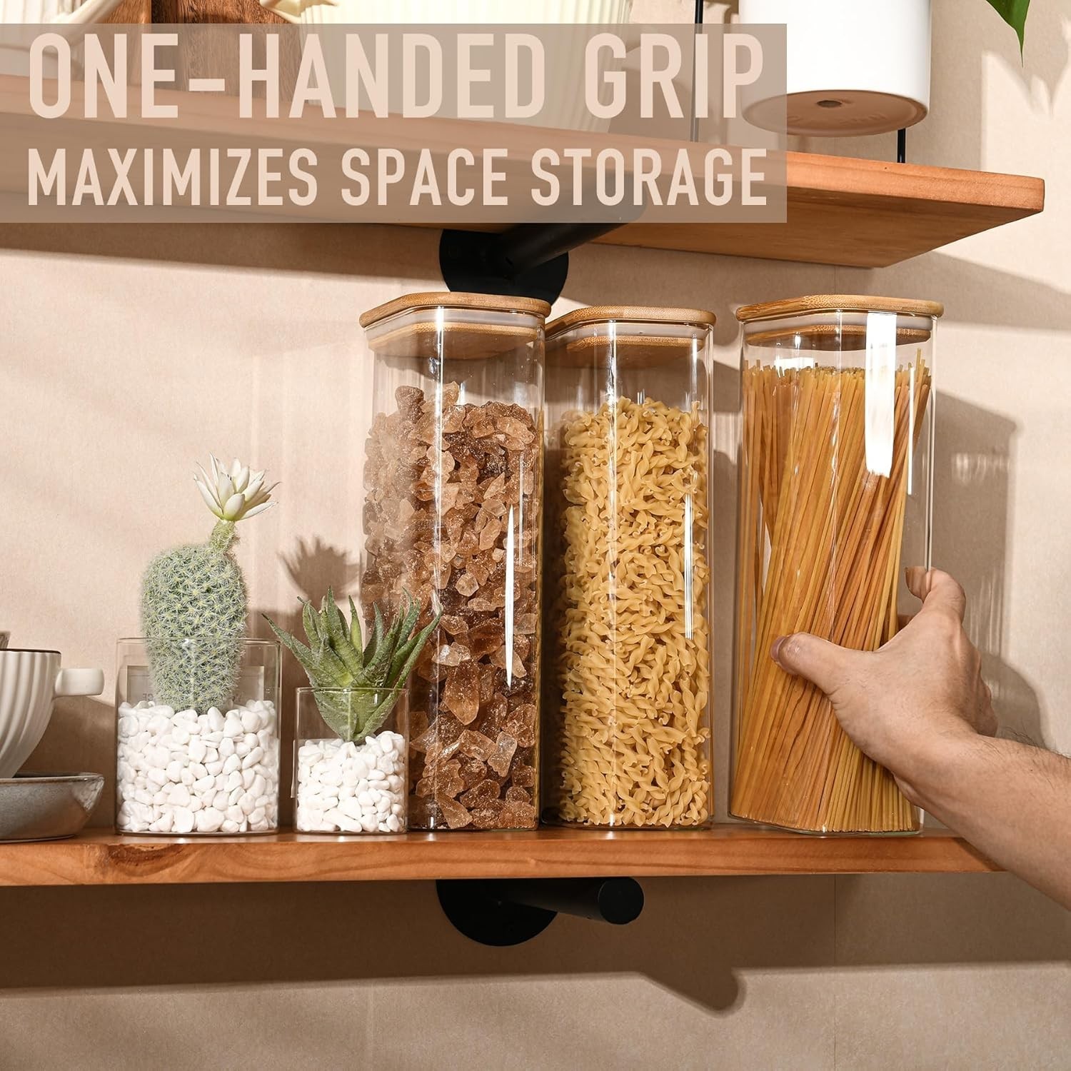 71oz Rectangle Airtight Glass Storage Containers with Bamboo Lids (Set of 4),…