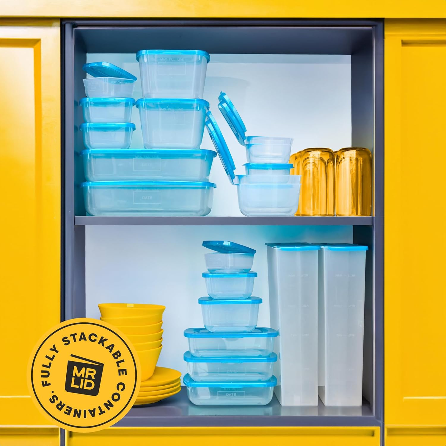 Premium Attached Food Storage Containers, Permanently Attached Plastic Lid, Neve