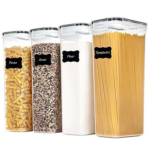 Food Storage Containers With Lids , 2.8L Pasta Containers For Kitchen , 4-Set
