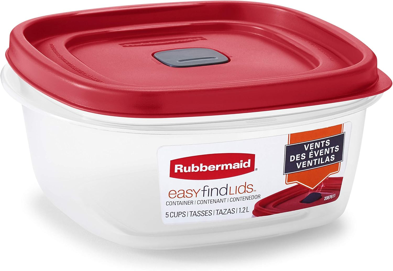 Rubbermaid Easyfindlids Food Storage and Organization Containers, 3-Pack, Racer