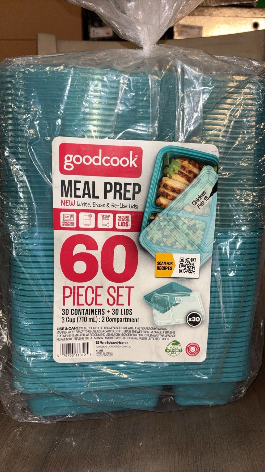 GOODCOOK Meal Prep Containers And Lids- 60 Piece Set NEW