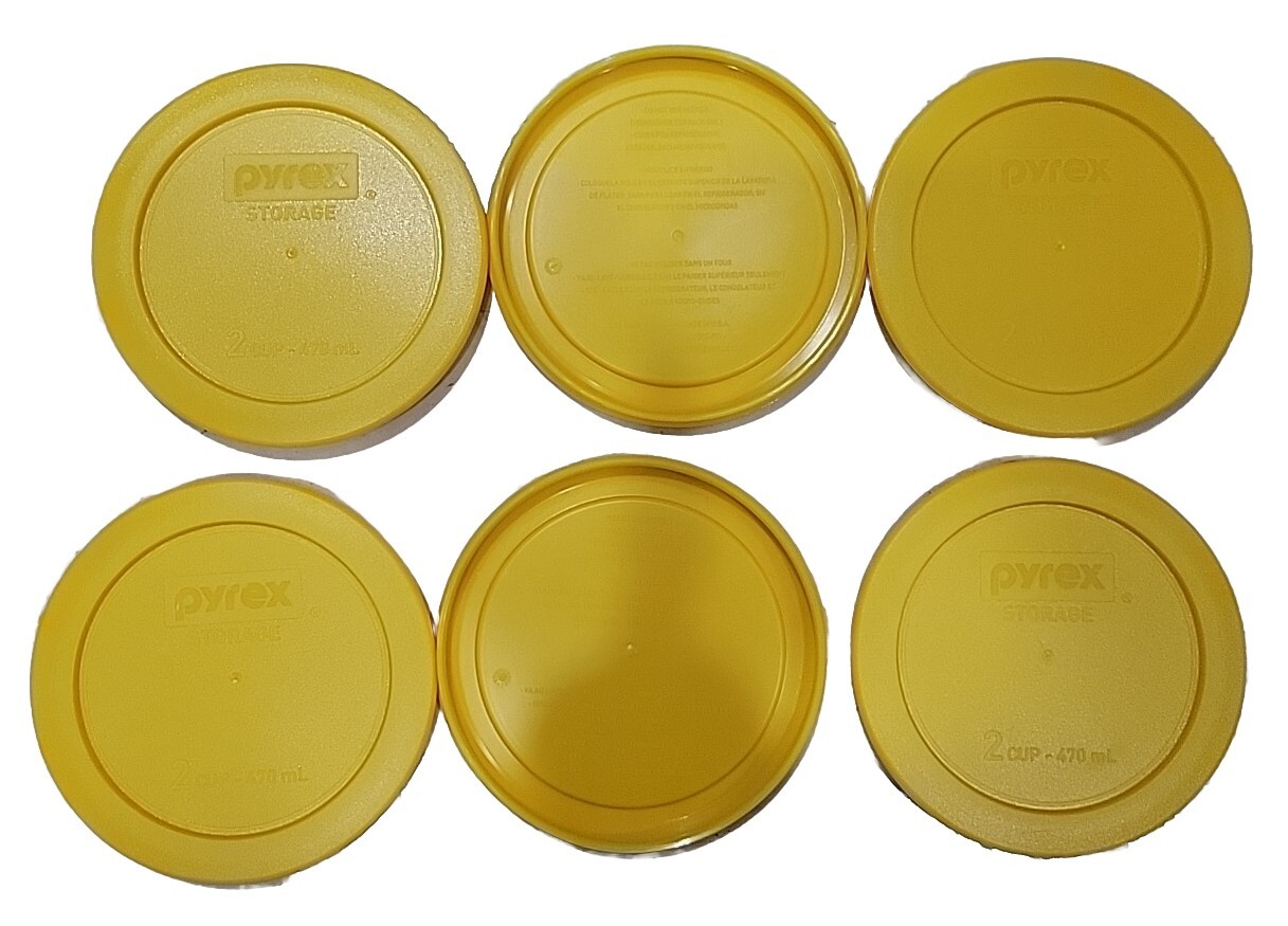 Pyrex 7200-PC Round Yellow Replacement Lid Cover (6-Pack).