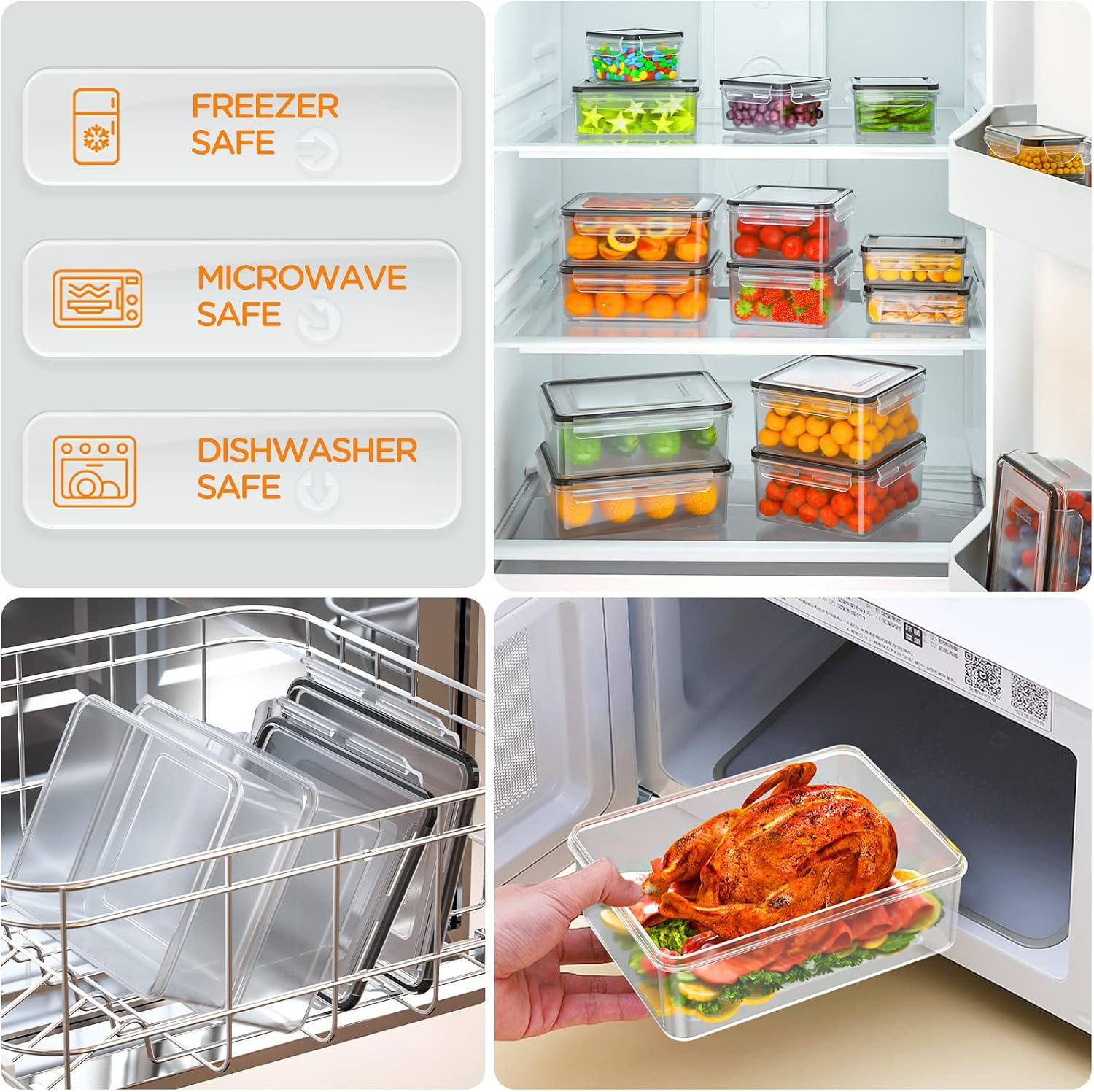 HOMETALL 40 PCS Food Storage Containers with Lids Airtight, 100% Leakproof Plast