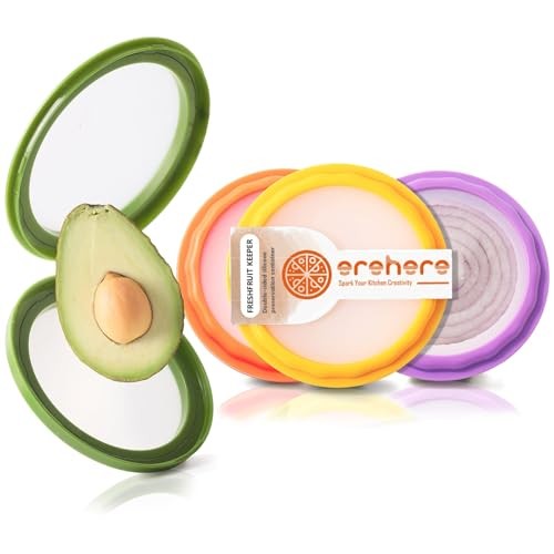 4-Piece Airtight Food Storage Containers Set – Avocado Saver, Onion Keeper,