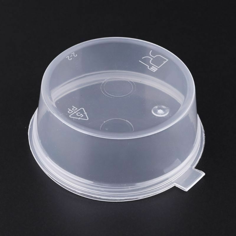 10X Small Plastic Sauce Cups Storage Containers Clear Boxes with Lid