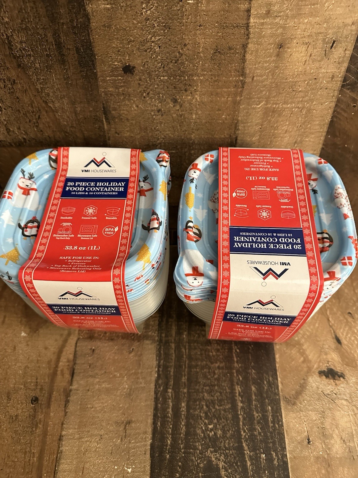 Winter Theme 20Pc Meal Storage & Gift Containers . Reusable , BPA Free, One Set