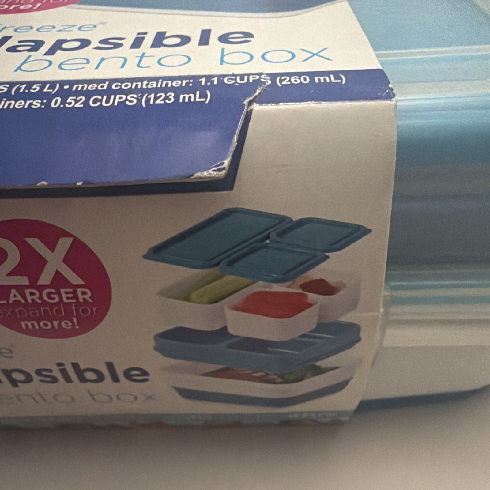 Cool Gear EZ Freeze Expandable Collapsible Bento Box with Freezer Tray New