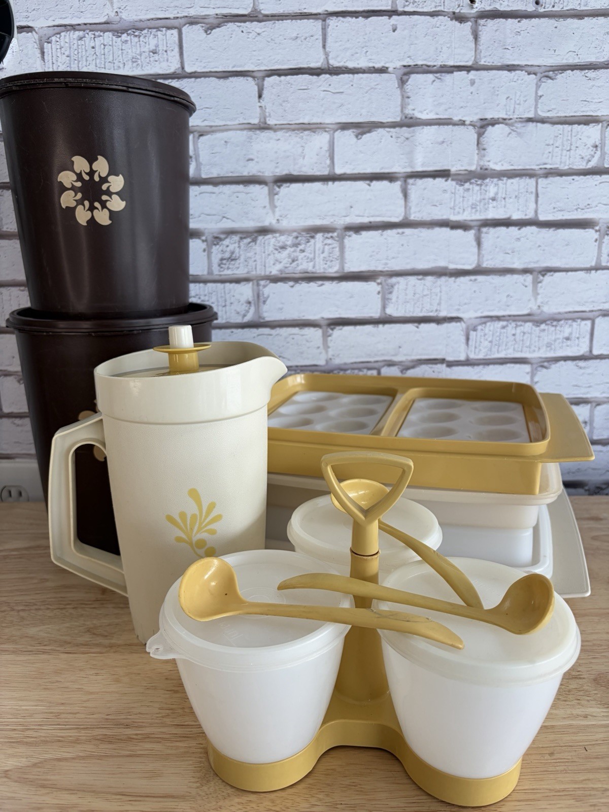 Vintage Tupperware Lot Canisters Egg Holders Condiment Holder Pitcher 6+ Pcs