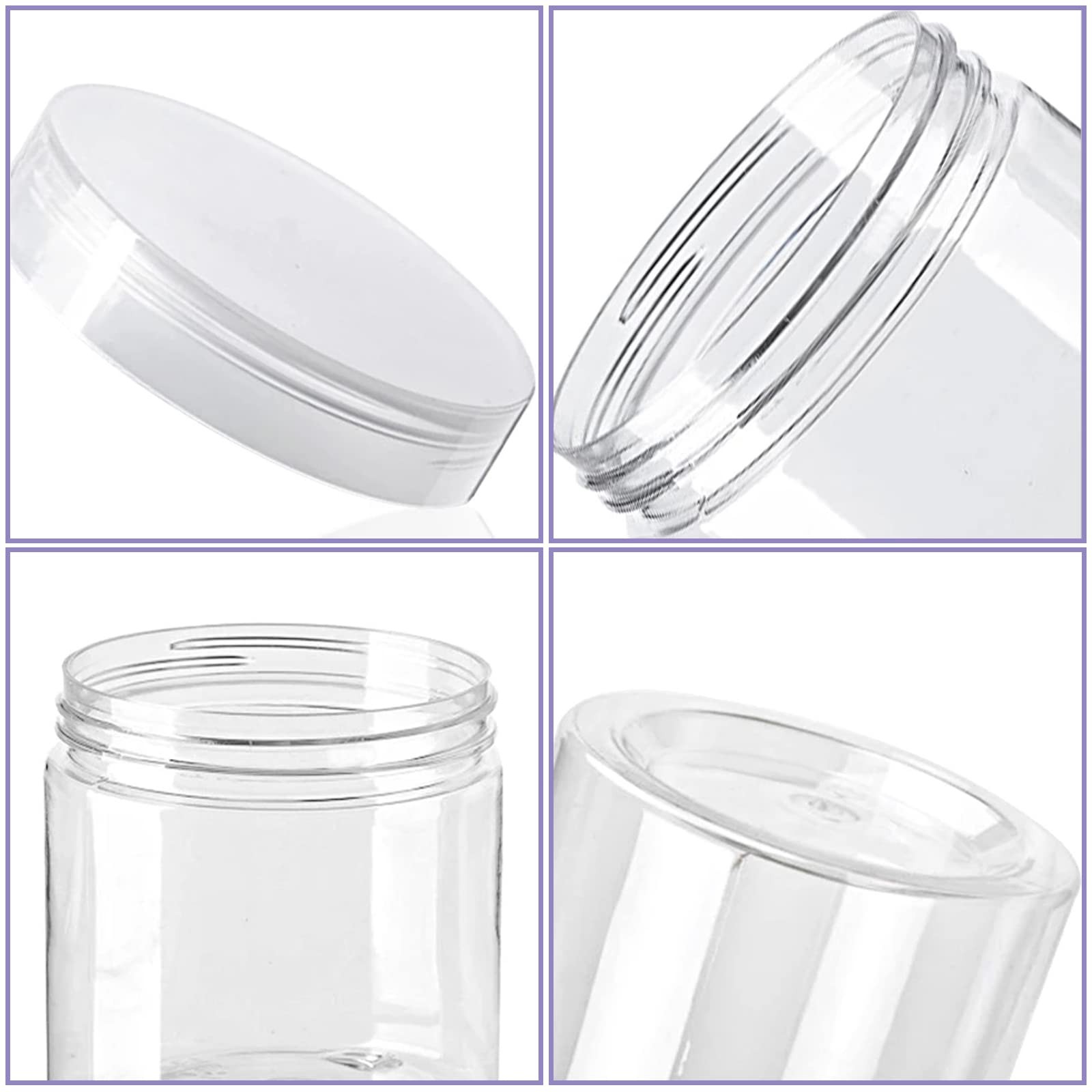 20 Pack 4oz Clear Plastic Jars with Lids,115ml Wide-Mouth Refillable Storage …