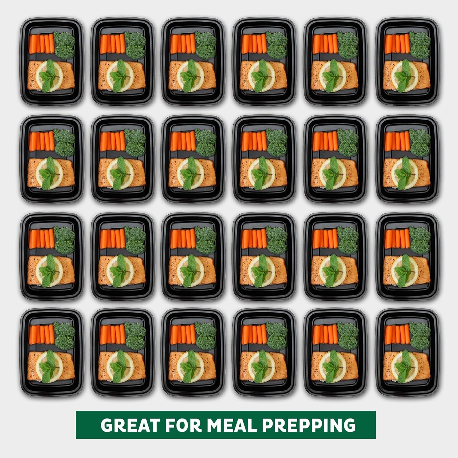 Meal Prep Containers 15 Count Pack of 1 Compartment Food Storage Containers w…