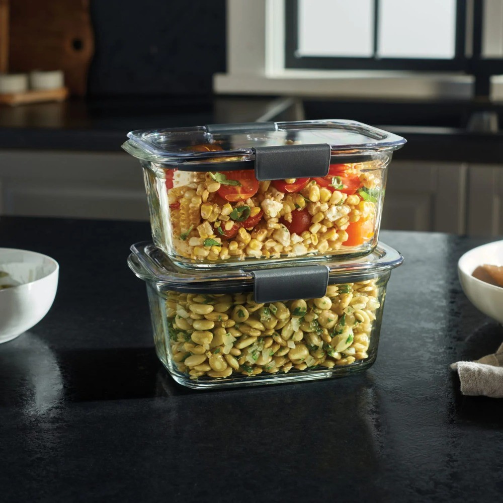 Brilliance 3-Pack Glass Food Storage Containers, 4.7-Cup, Leak Proof
