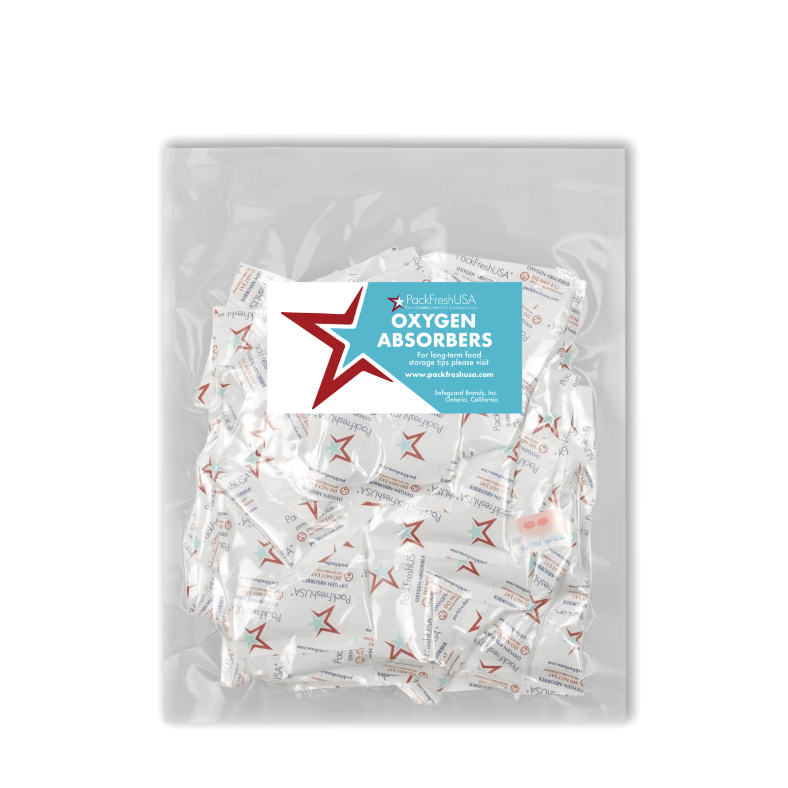 PackFreshUSA 50cc Oxygen Absorber Packs Food-Grade Non-Toxic – 25 Pack