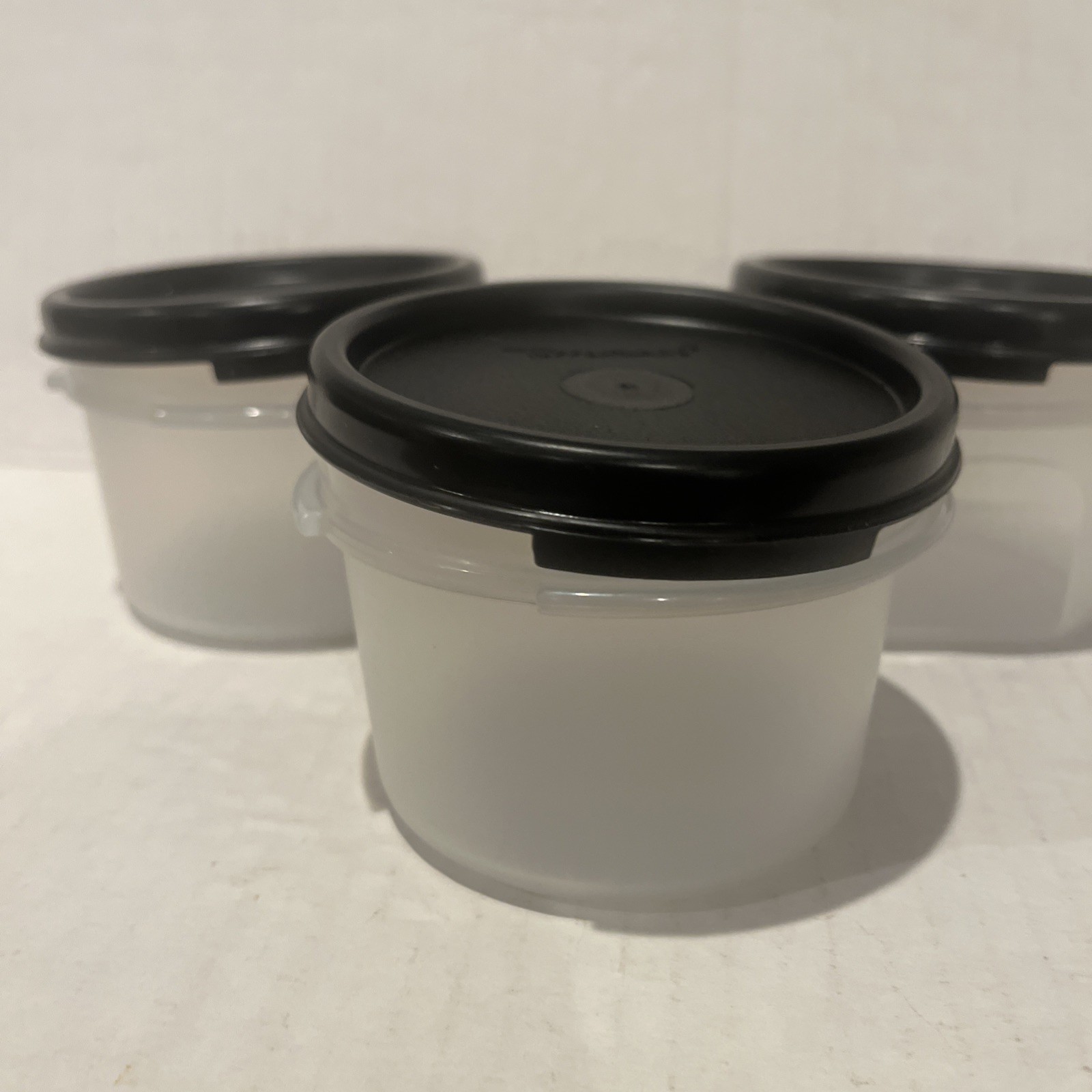 Tupperware Modular Mates Round #1 Set 3x 200ml New Black Seal