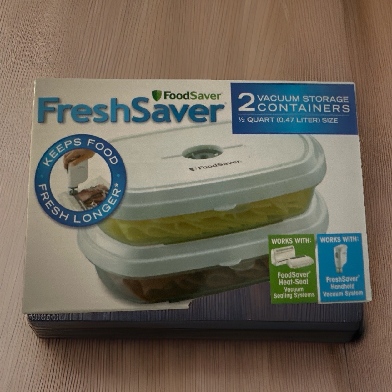 FoodSaver FreshSaver Vacuum Storage Containers – 2 Pack (0.5 Quart / 0.47 Liter)