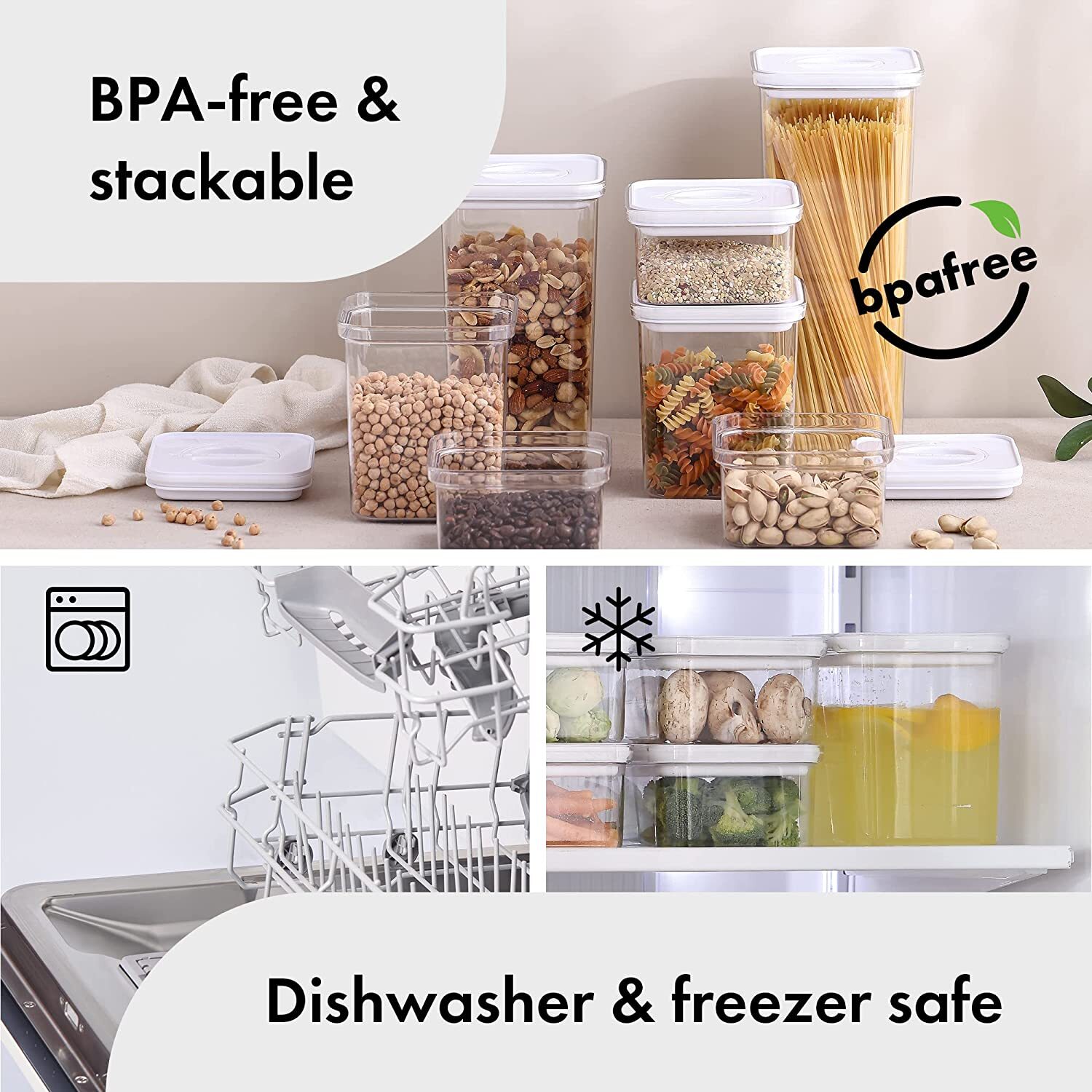(Set of 3) Neoflam Airtight Rectangular Smart Seal Food Storage Containers