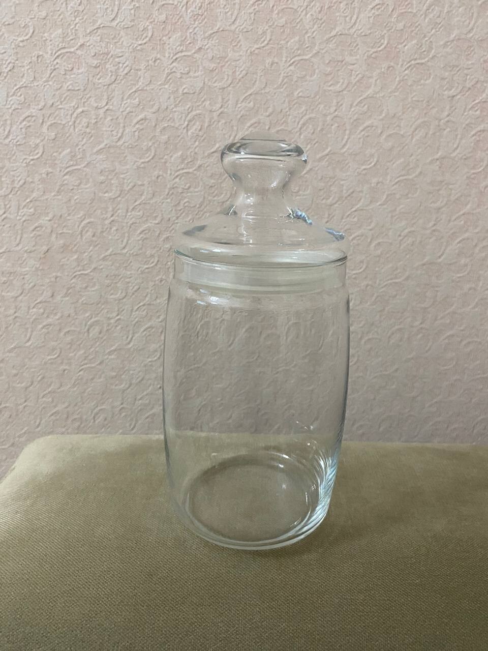 Multipurpose Clear Glass Jars With Airtight Ribbed Accents Lid