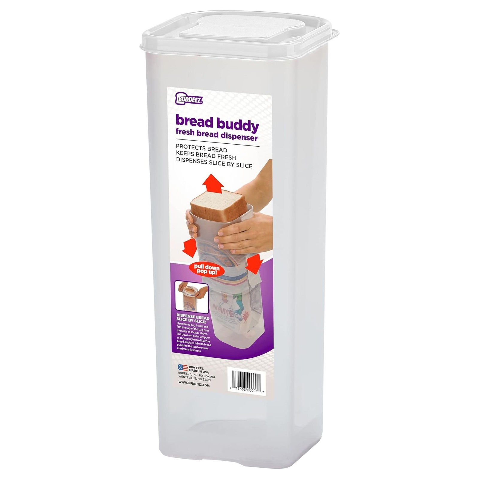 Buddeez Bread Buddy Bread Box – Keep Your Loaf Fresh – Storage Container Hold…