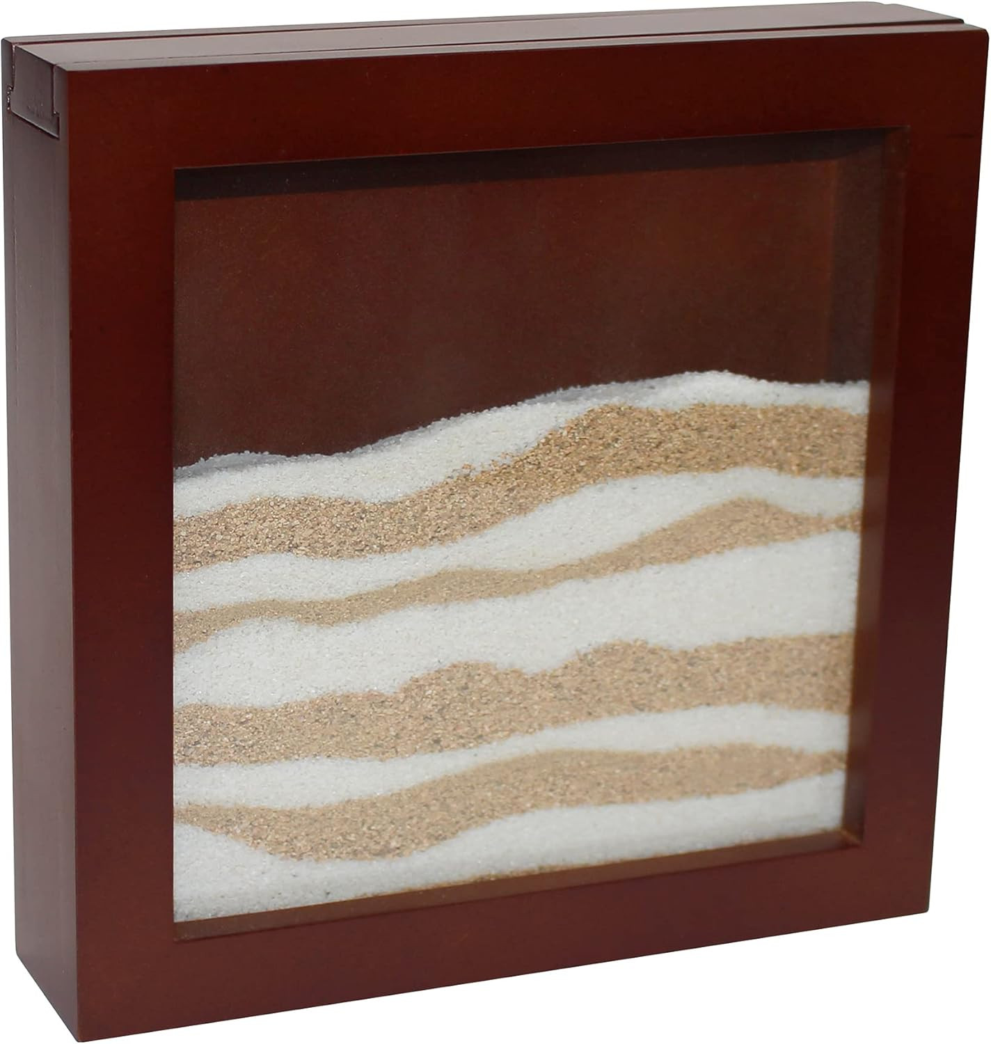 W Espresso Finished Unity Ceremony Set with 2 Containers of Colored Sand, 1.75″,